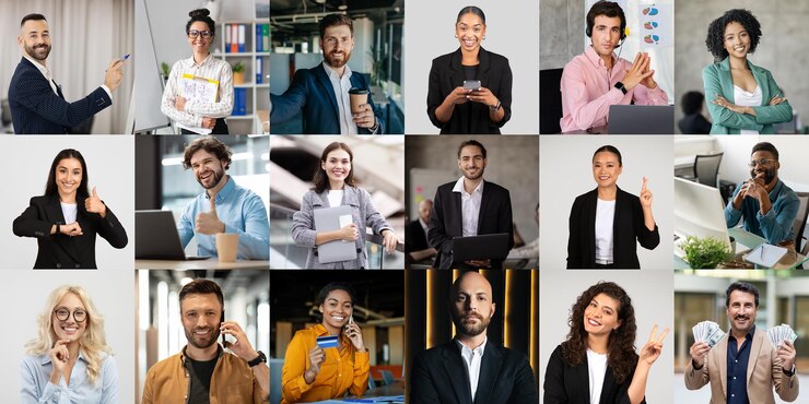 Diverse Group of Professionals Engaged in Office Setting